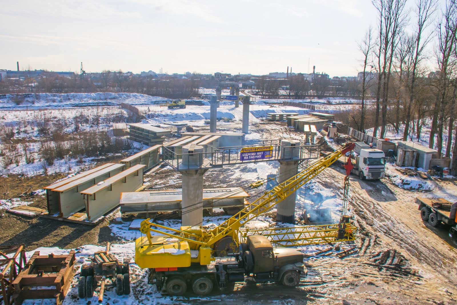 У Франківську будівництво мосту на Пасічну вийшло на новий етап (ФОТО)