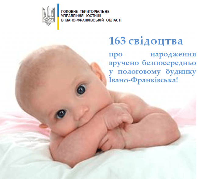 Минулого місяця у Франківському пологовому вручили 163 свідоцтва про народження