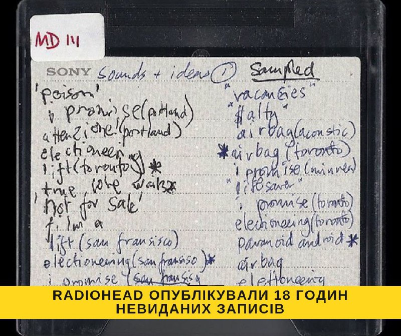 Гурт Radiohead опублікував 18 годин невиданих записів