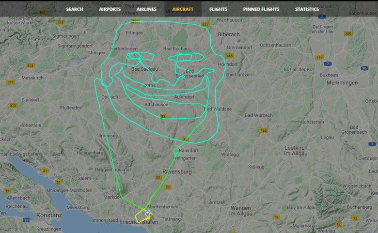 У небі над Німеччиною пілот літака намалював величезний мем (ФОТО)