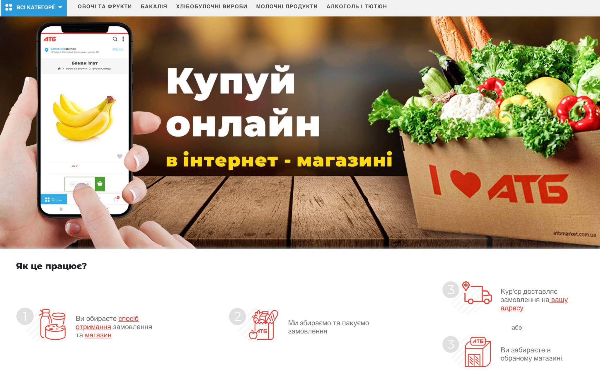 Інтернет-магазин «АТБ»: як замовити продукти онлайн на Франківщині