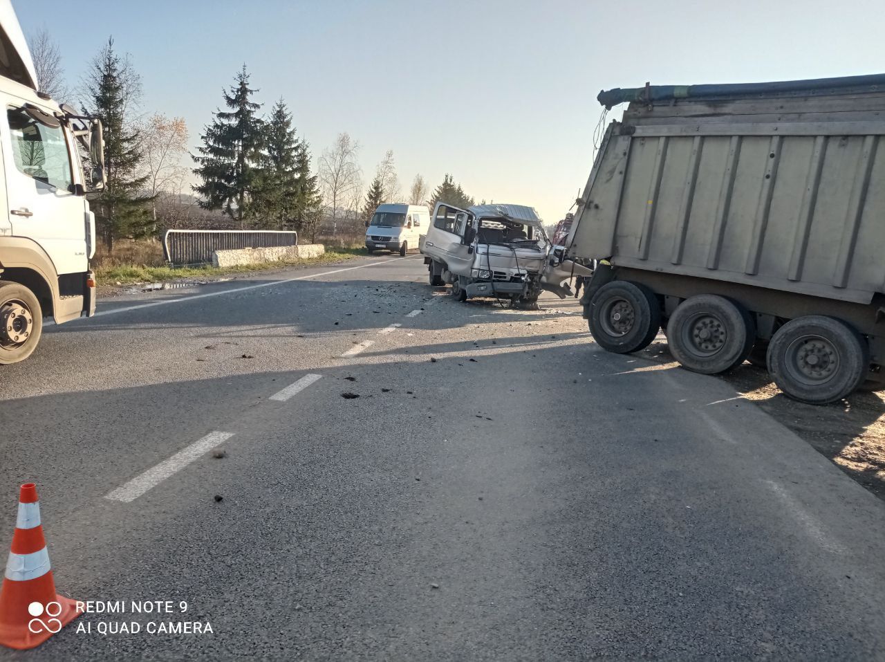 Невдалий обгін: поблизу Отинії фургон врізався в причіп тягача (ФОТО)