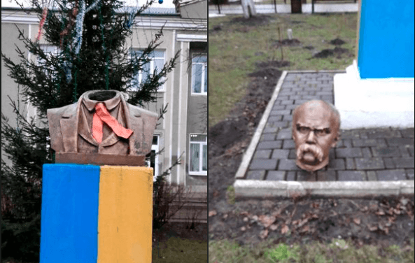 У Підпечерах невідомі відрізали голову пам’ятнику Шевченка (ФОТО)