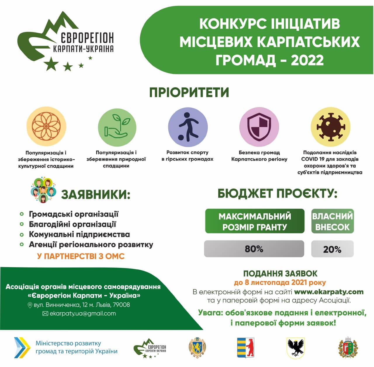 Розпочався Конкурс ініціатив місцевих карпатських громад-2022