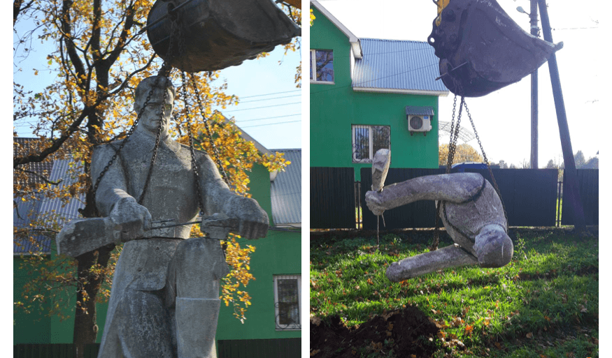 У повстанському селі на Прикарпатті після розголосу демонтували пам’ятник радянським окупантам (ФОТО)