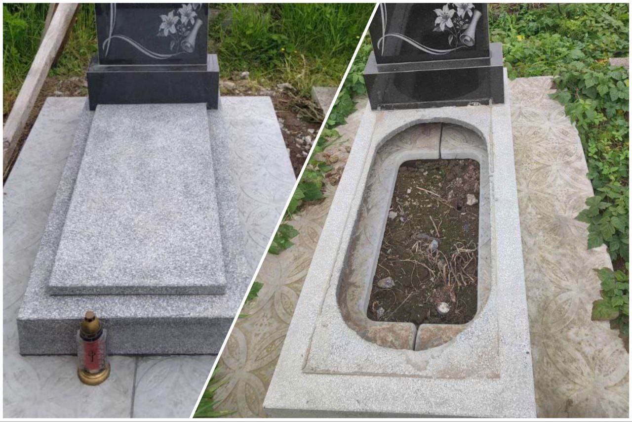 За два місяці вже кілька випадків: на міському кладовищі з пам’ятника вкрали плиту (ФОТО)