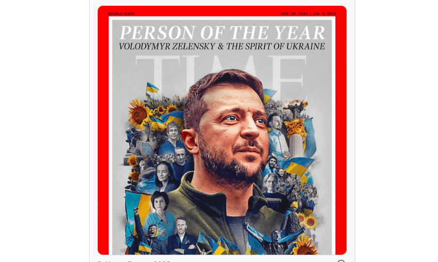 Журнал Time визнав «Людиною року» Володимира Зеленського і «дух України»
