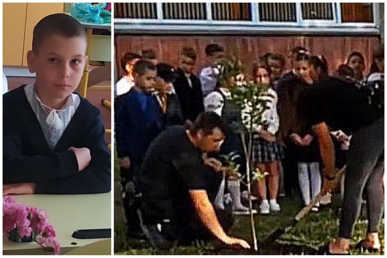 Батьки і однокласники загиблого від російської ракети школяра з Коломийщини висадили райську яблуню (ВІДЕО)