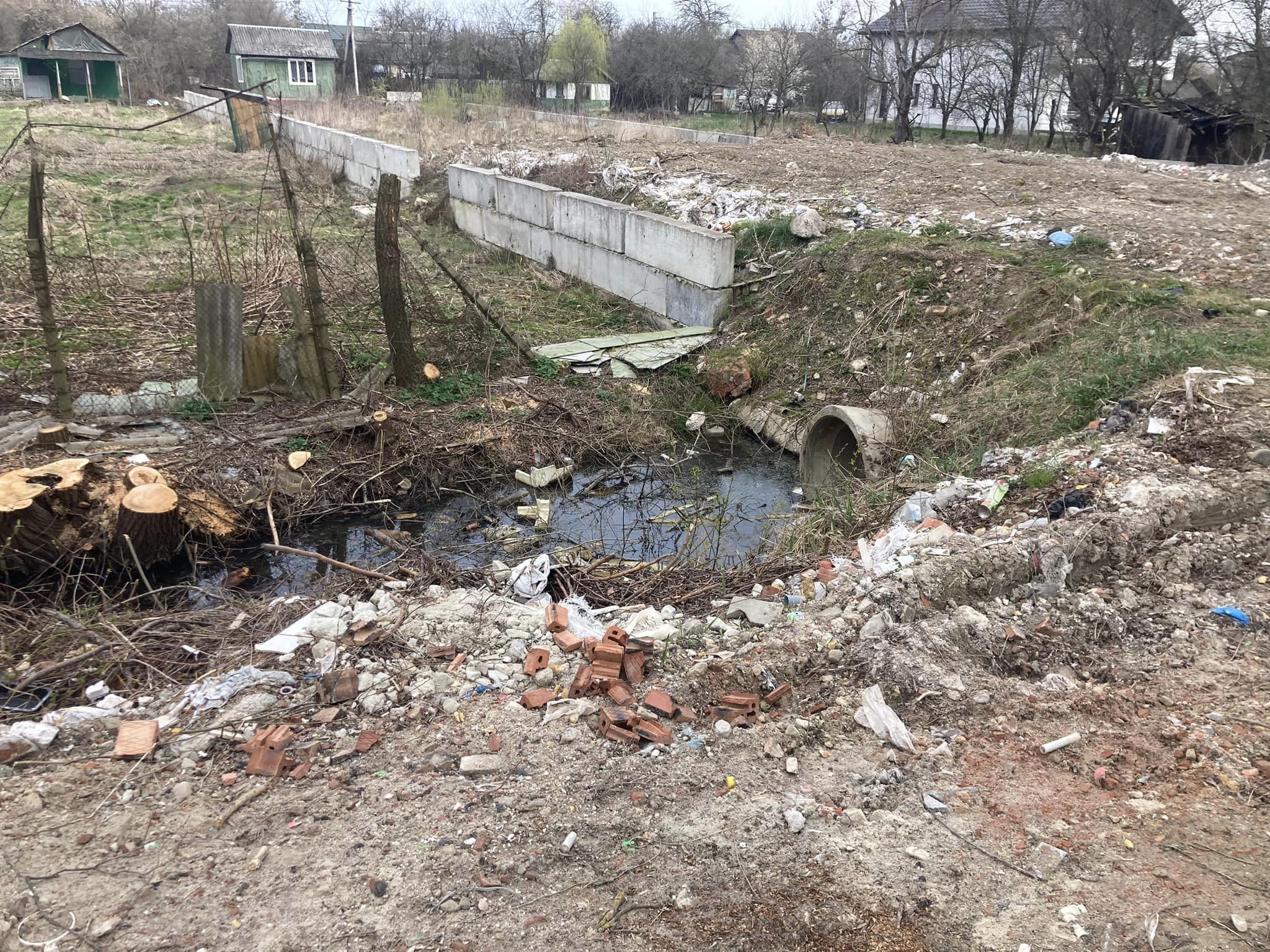 Замість прибрати – закопати: міська влада не реагує на неприбране сміття біля міського озера (ФОТО)