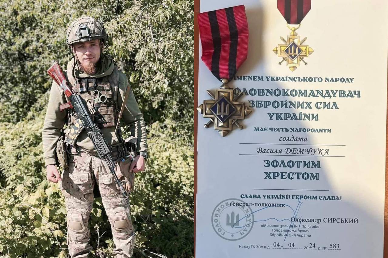 Прикарпатський захисник Василь Демчук отримав від Головнокомандувача “Золотий хрест”