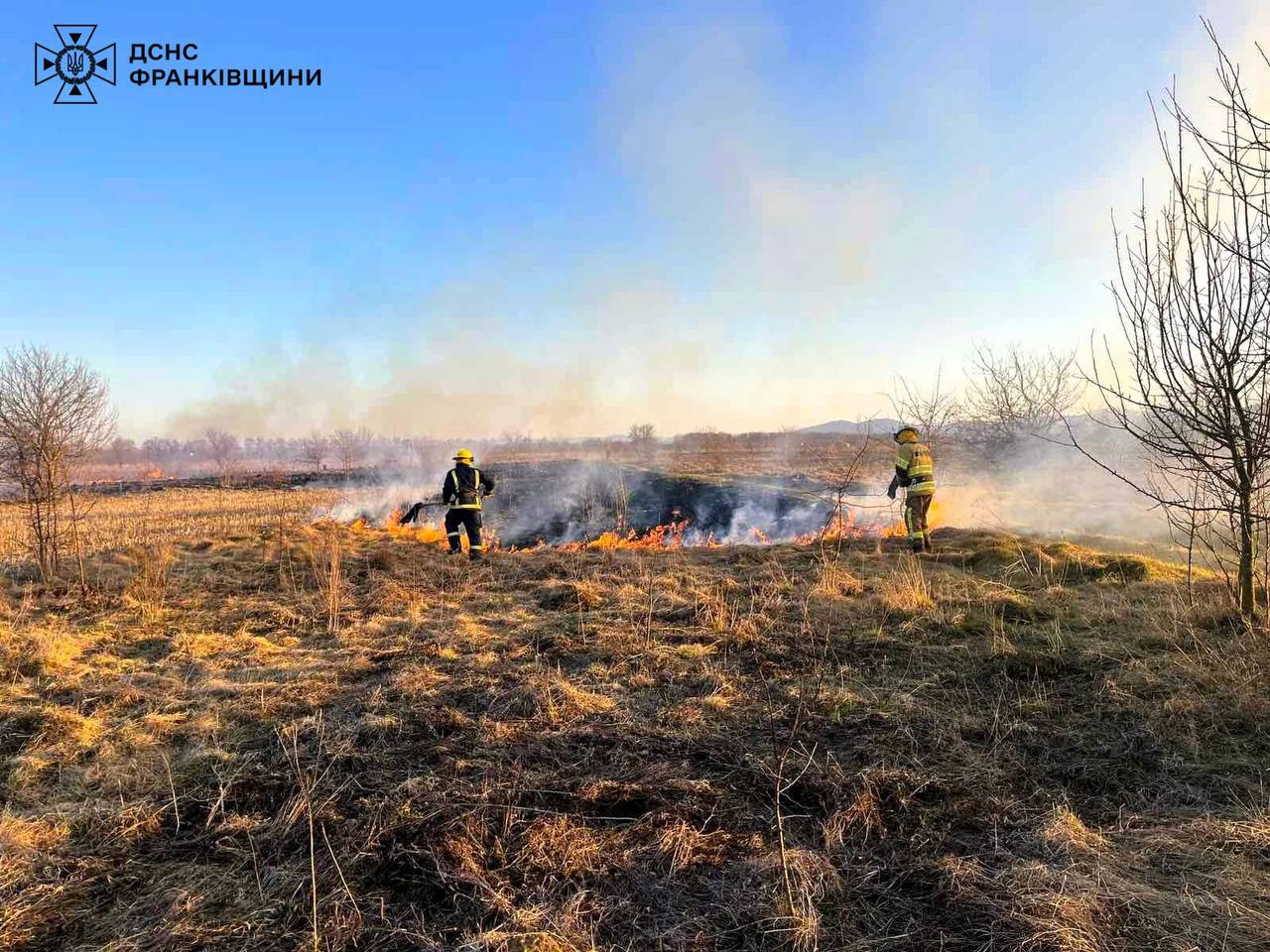 На Франківщині через пожежу сухої трави загорілася господарська будівля (ФОТО)