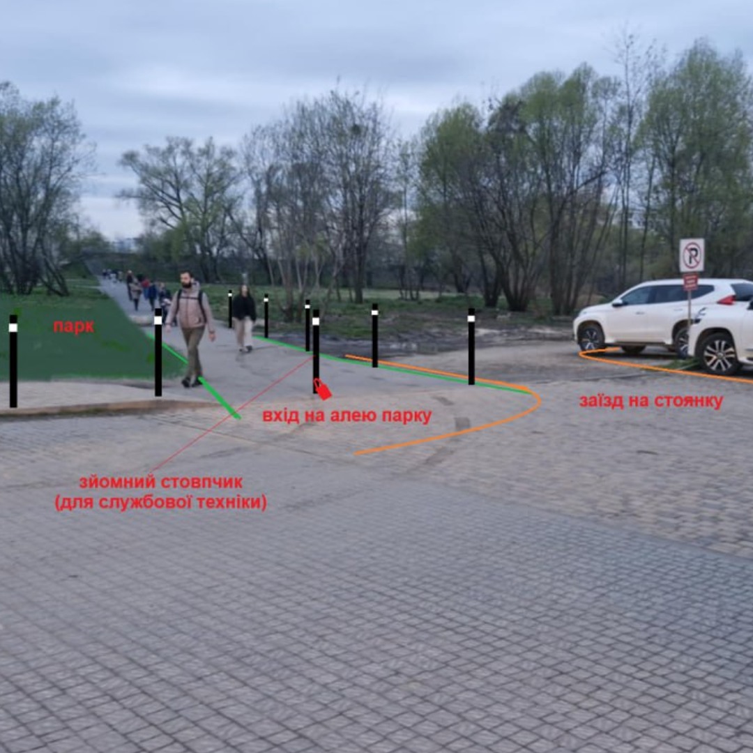 Активісти просять Марцінківа впорядкувати хаотичне паркування на зеленій зоні біля озера