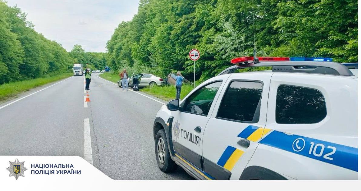 Обгін у забороненому місці: у Майдані дві автівки опинилися в кюветі (ФОТО)